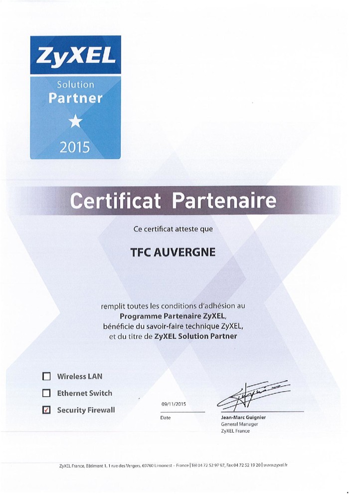 ZYXEL TFC AUVERGNE 09 11 15